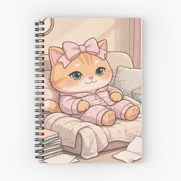 Item preview, Cute Cozy Kawaii Cat Relaxing designed and sold by Moody Vibes Studio.