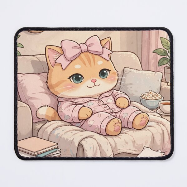 Item preview, Cute Cozy Kawaii Cat Relaxing designed and sold by Moody Vibes Studio.