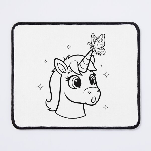 Item preview, Cute Unicorn Head with Butterfly designed and sold by ArtPer-design.