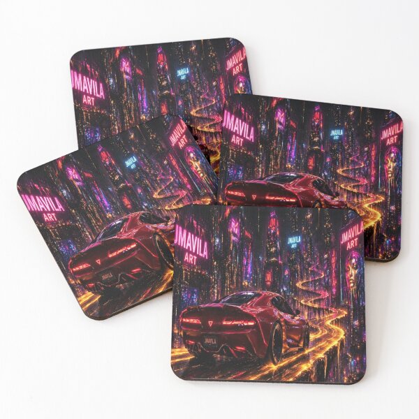 Item preview, Coche rojo retro cyberpunk designed and sold by JMAVILA ART.