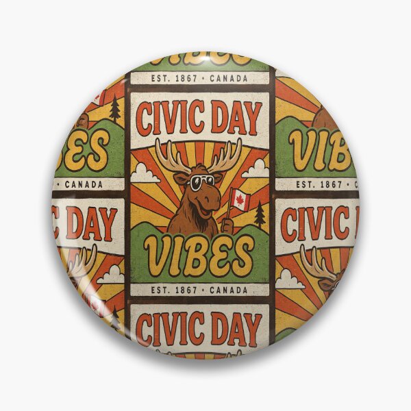 Item preview, Retro Civic Day Vibes Moose Canadian Long Weekend Vintage Design designed and sold by InspiredCreatives.