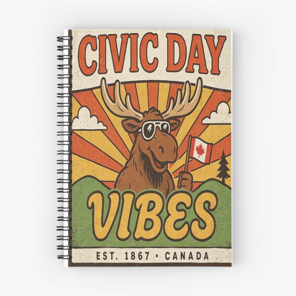 Item preview, Retro Civic Day Vibes Moose Canadian Long Weekend Vintage Design designed and sold by InspiredCreatives.