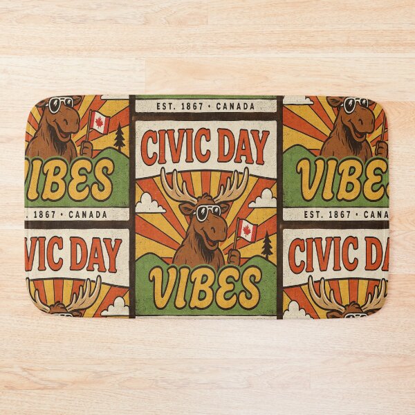 Item preview, Retro Civic Day Vibes Moose Canadian Long Weekend Vintage Design designed and sold by InspiredCreatives.