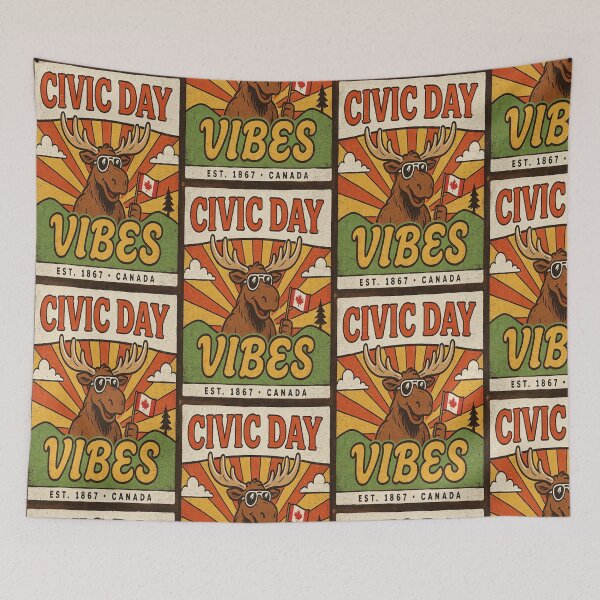 Item preview, Retro Civic Day Vibes Moose Canadian Long Weekend Vintage Design designed and sold by InspiredCreatives.