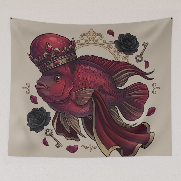 Item preview, Royal Flowerhorn Cichlid King Crownflowerhorn cichlid designed and sold by MythicCotton.