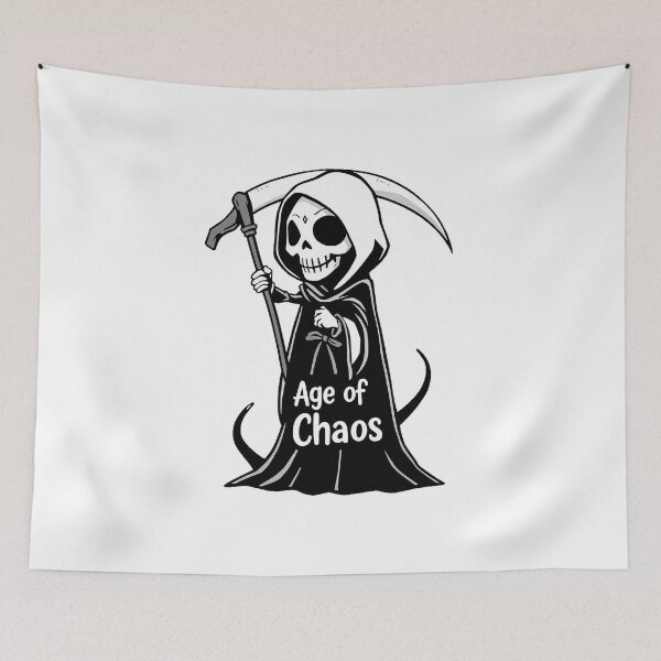 Item preview, Age of Chaos – Funny Grim Reaper Design designed and sold by Mysterium AI.