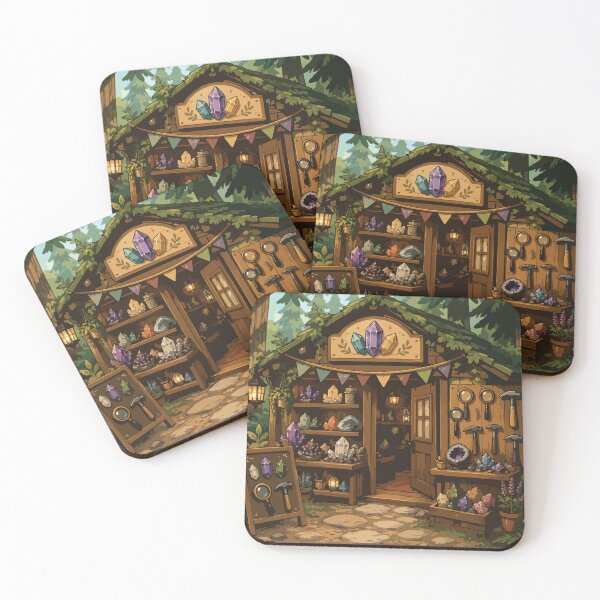 Item preview, Cozy Crystal Shop Sticker for Rockhounds & Mineral Collectors designed and sold by SimplePoDesign.