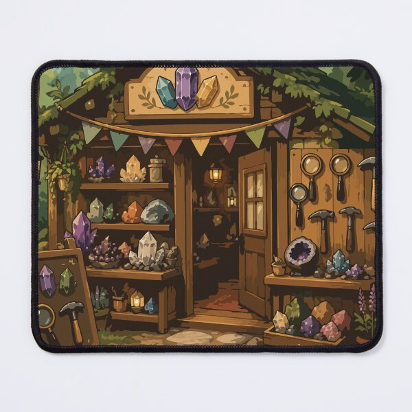 Item preview, Cozy Crystal Shop Sticker for Rockhounds & Mineral Collectors designed and sold by SimplePoDesign.