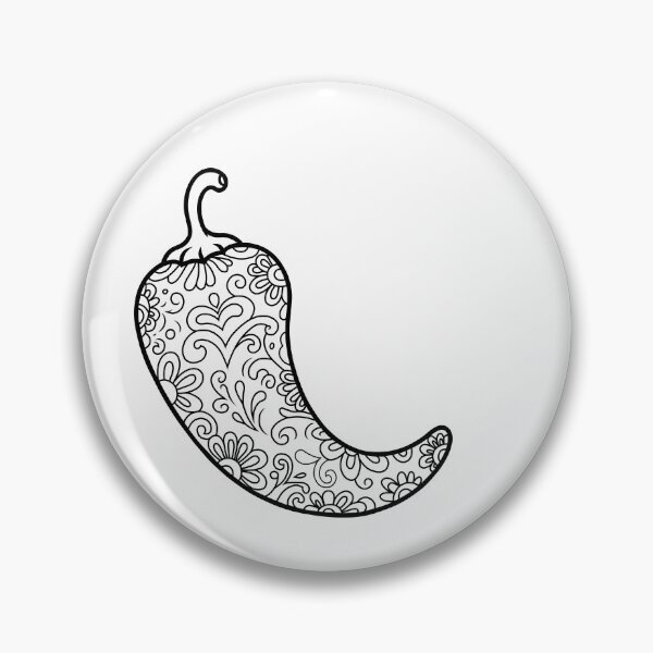 Item preview, Floral Chili Pepper Line Art designed and sold by ArtPer-design.