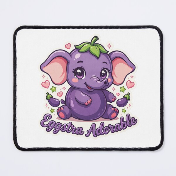 Item preview, Eggstra Adorable Kawaii Eggplant Elephant T-Shirt – Cute Animal Pun Sticker & Gift for Elephant Lovers, Foodies and Cozy Girls designed and sold by GemBob Creations.