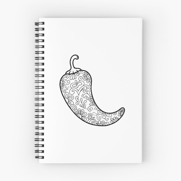 Item preview, Floral Chili Pepper Line Art designed and sold by ArtPer-design.