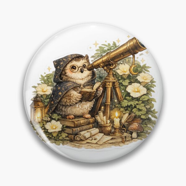 Item preview, Moonlit Owl Stargazer Cottagecore Sticker designed and sold by Alpha-mike13.