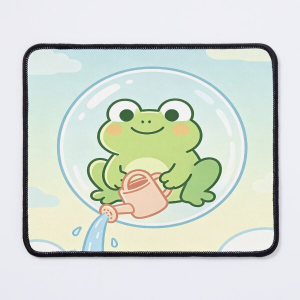 Item preview, Cute Frog in a Bubble Watering Clouds - Kawaii Pastel Art designed and sold by ZINO WORLD.