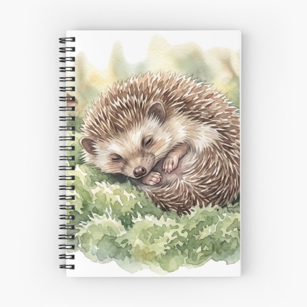 Item preview, Realistic Watercolor Hedgehog Napping in Secret Forest Moss designed and sold by 0Zetgest.