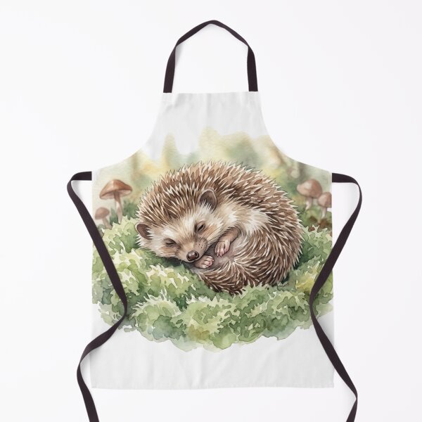 Item preview, Realistic Watercolor Hedgehog Napping in Secret Forest Moss designed and sold by 0Zetgest.