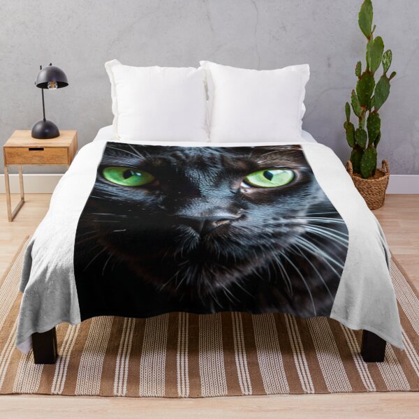 Item preview, Animals - Black Cat with Green Eyes, Hypnotic and Intense Portrait designed and sold by World-Pets.