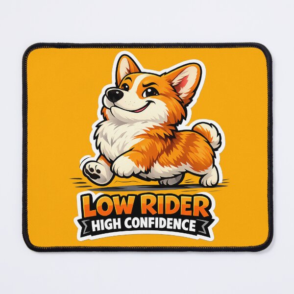 Item preview, Low Rider High Confidence Funny Corgi Dog Sticker designed and sold by lazygum.