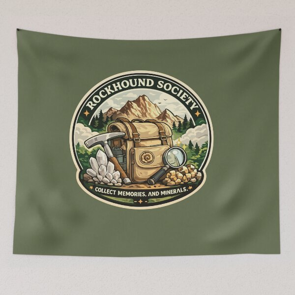 Item preview, Rockhound Society Badge Sticker for Geology & Mineral Collectors designed and sold by SimplePoDesign.