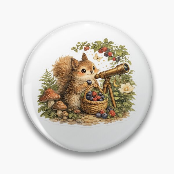 Item preview, Woodland Squirrel Berry Picker Cottagecore Sticker designed and sold by Alpha-mike13.