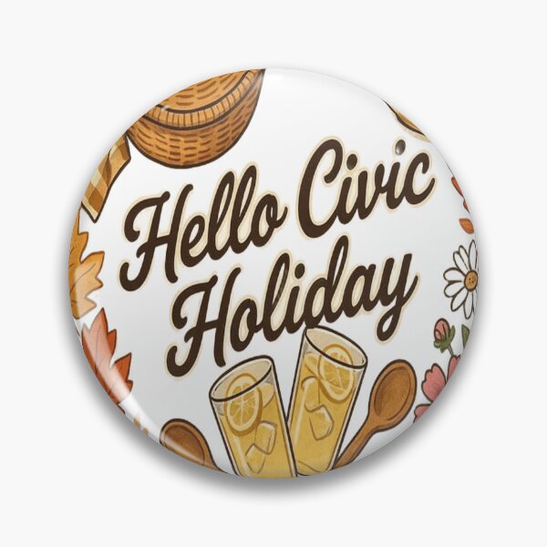 Item preview, Hello Civic Holiday Retro Picnic Canadian Summer Vintage Design designed and sold by InspiredCreatives.