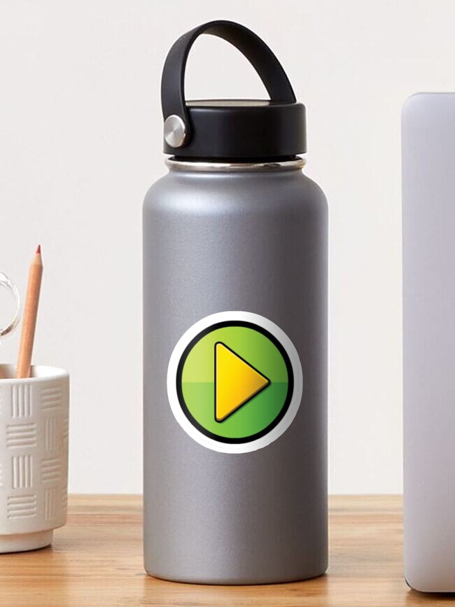 Thumbnail 1 of 3, Sticker, Geometry Dash start button designed and sold by RandomGD.