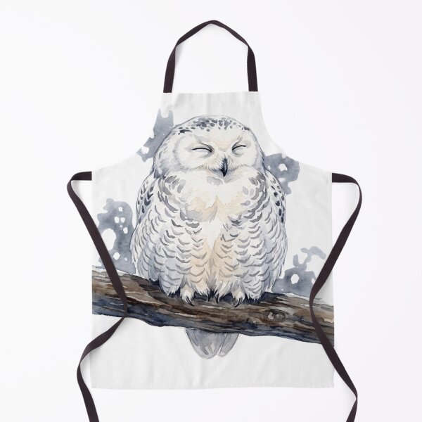 Item preview, Fluffed-Up Winter Owl Cozy Nap on Branch Watercolor designed and sold by 0Zetgest.