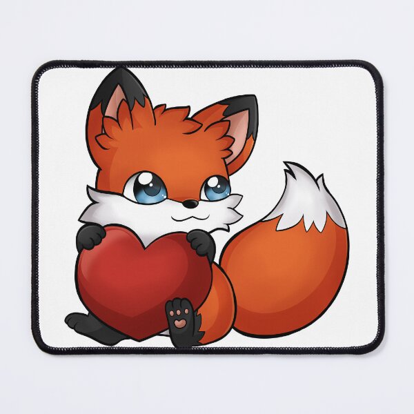 Item preview, Cute Kawaii Fox Holding Heart Cartoon designed and sold by سله أرت.