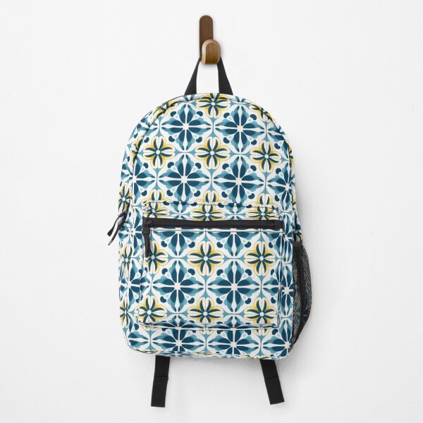 Item preview, Teal & Gold Pinwheel Blossom Seamless Tile Pattern designed and sold by DigitaICraft.