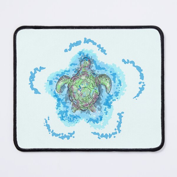 Item preview, Aesthetic Sea Turtle Watercolor Mandala Black Background Design designed and sold by DreamerX.