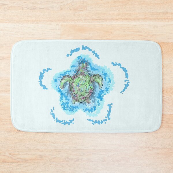Item preview, Aesthetic Sea Turtle Watercolor Mandala Black Background Design designed and sold by DreamerX.
