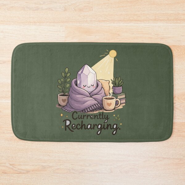 Item preview, Currently Recharging Cozy Crystal Sticker for Crystal Lovers & Introverts designed and sold by SimplePoDesign.