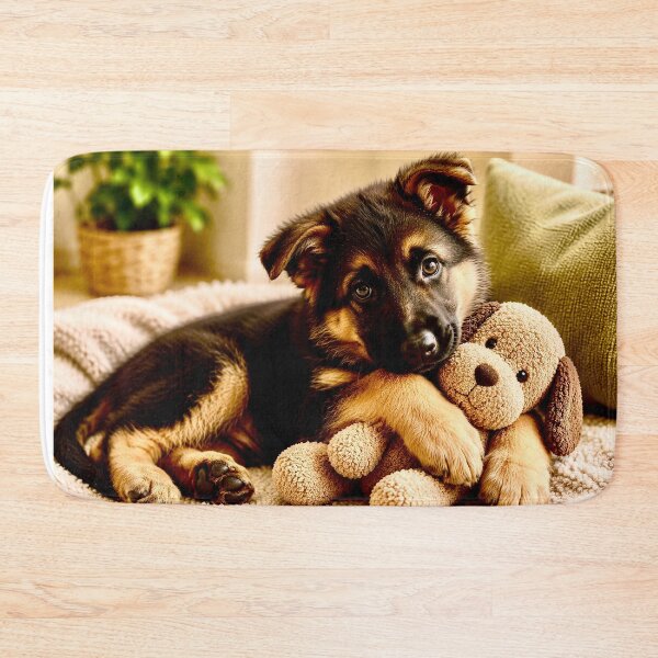 Item preview, Puppy with cuddly toy designed and sold by Steffani Lehmann.