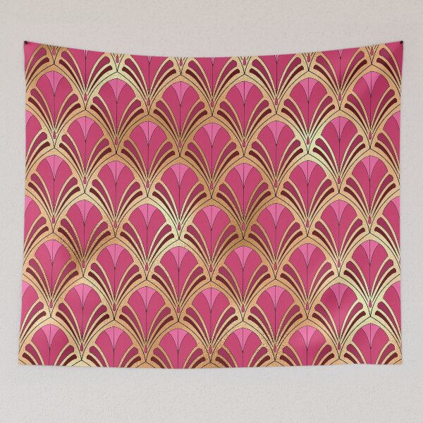 Item preview, Art Deco Romantic Red, Pink And Golden-Hues Pattern designed and sold by DEC02.
