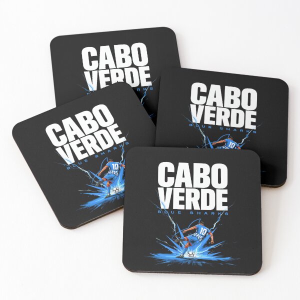 Aperçu de l'œuvre Cabo Verde Soccer Cabo Verde Football Retro Blue Sharks créée et vendue par Redgiant87x.