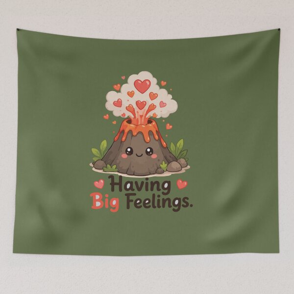 Item preview, Having Big Feelings Cute Volcano Sticker for Geology Lovers & Emotional Support designed and sold by SimplePoDesign.