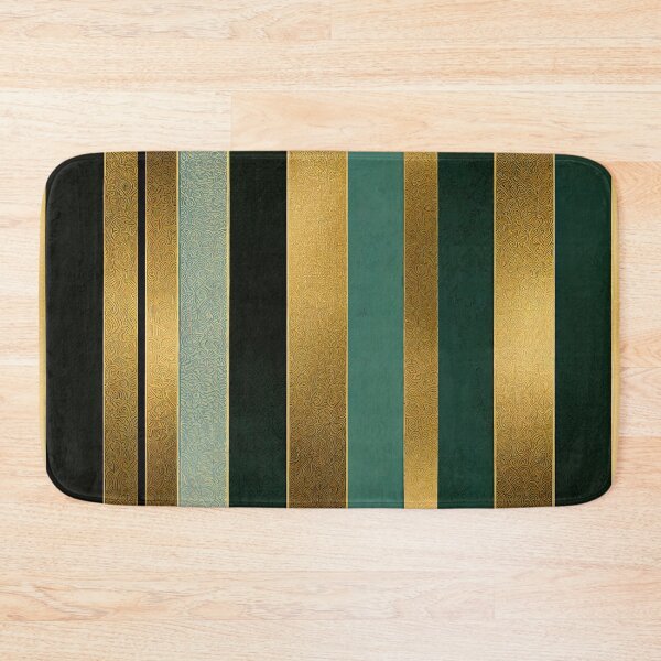 Item preview, Art Deco Golden, Teal, And Black Stripes Pattern designed and sold by DEC02.