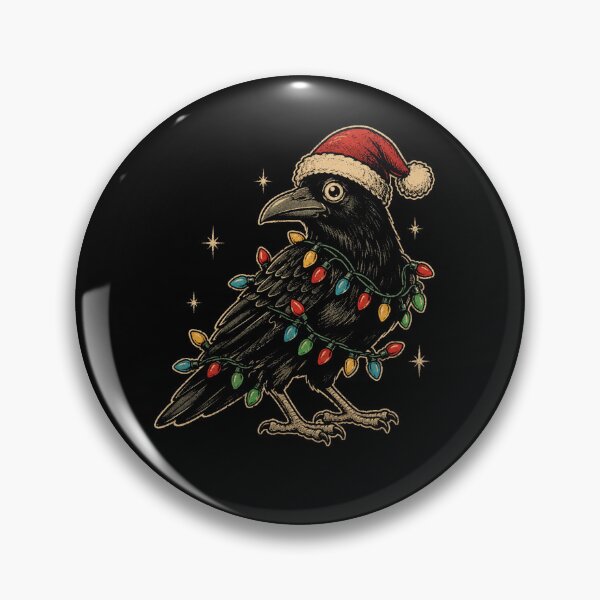 Item preview, Retro Christmas Raven Holiday Lights Vintage Gothic Bird designed and sold by Moizento.