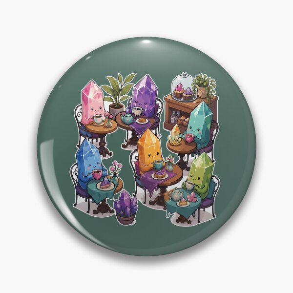 Item preview, Crystal Coffee Club Cute Sticker Set for Crystal Lovers, Rock Collectors & Cozy Café Fans designed and sold by SimplePoDesign.