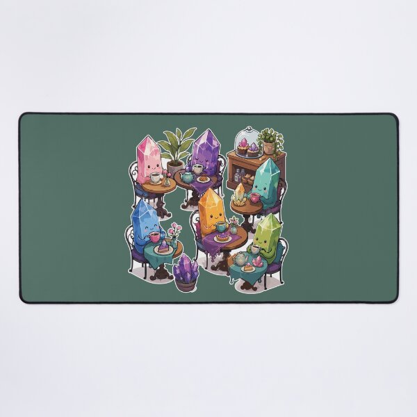 Item preview, Crystal Coffee Club Cute Sticker Set for Crystal Lovers, Rock Collectors & Cozy Café Fans designed and sold by SimplePoDesign.