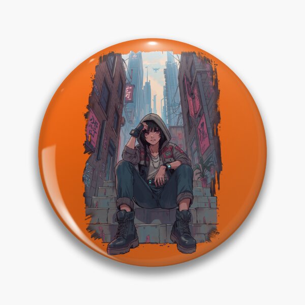 Item preview, Cyberpunk Street Girl Neo Tokyo Neon Painterly Manga Art designed and sold by The Fine Print by BassAddict.
