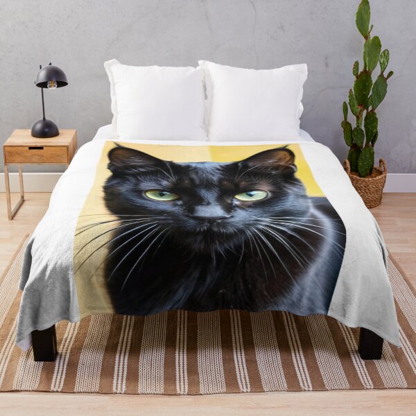 Item preview, Animals - Black Cat with Green Eyes, Mysterious and Captivating Gaze designed and sold by World-Pets.