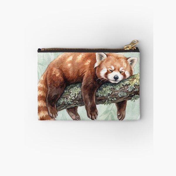 Item preview, Relaxed Red Panda Sprawling on Lichen Branch Watercolor designed and sold by 0Zetgest.