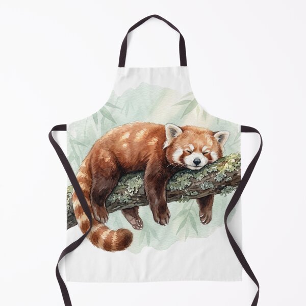 Item preview, Relaxed Red Panda Sprawling on Lichen Branch Watercolor designed and sold by 0Zetgest.