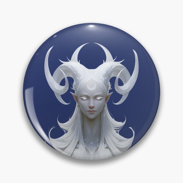 Item preview, Moon Goddess Ram Horn Fantasy Portrait designed and sold by MythicMood.
