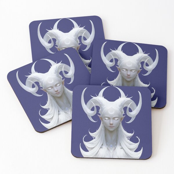 Item preview, Moon Goddess Ram Horn Fantasy Portrait designed and sold by MythicMood.