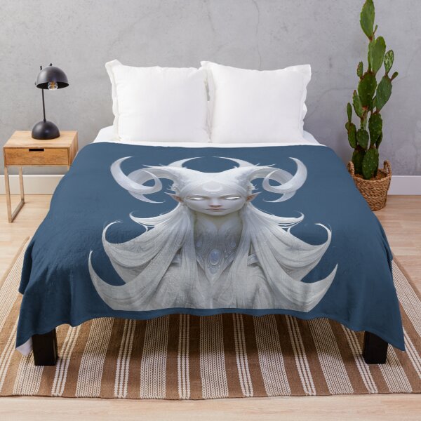 Item preview, Moon Goddess Ram Horn Fantasy Portrait designed and sold by MythicMood.