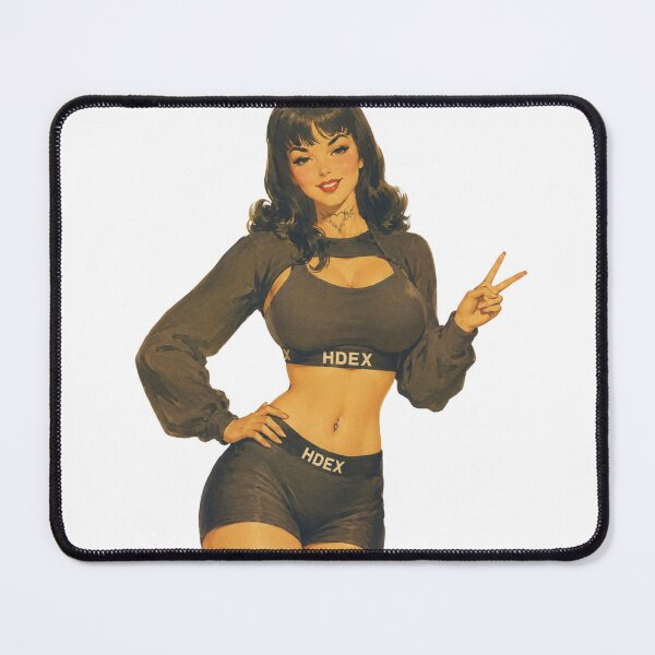 Item preview, Dark Aesthetic Pin-Up Girl | Original Gothic Fitness Vintage Illustration designed and sold by Cosplayvintage.
