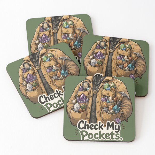 Item preview, Check My Pockets Funny Rockhound Sticker for Crystal Collectors & Geology Lovers designed and sold by SimplePoDesign.