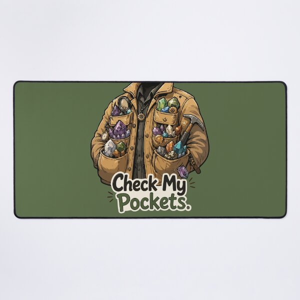 Item preview, Check My Pockets Funny Rockhound Sticker for Crystal Collectors & Geology Lovers designed and sold by SimplePoDesign.