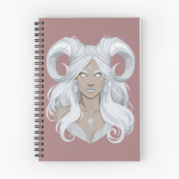 Item preview, Moon Goddess Ram Horn Fantasy Portrait designed and sold by MythicMood.